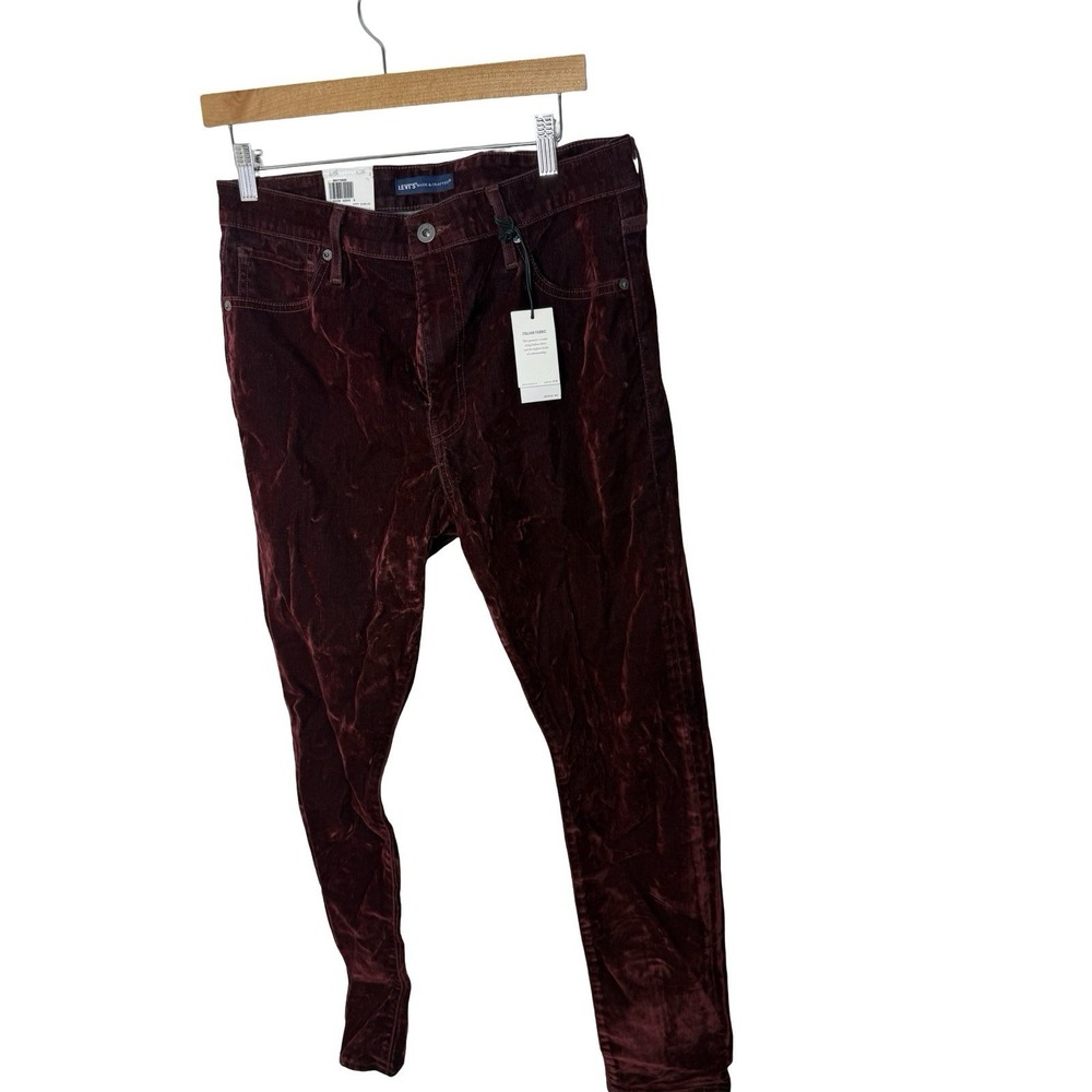 Levi's 721 high rise skinny women's velvet jeans Big E W32‎ L30 wine